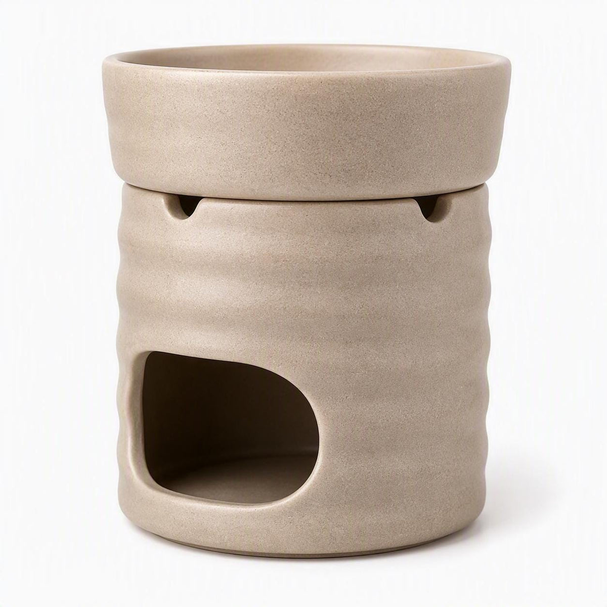Modern Ceramic Wax Melt Burner | Stone Finish, Textured Design (Tealight Base)