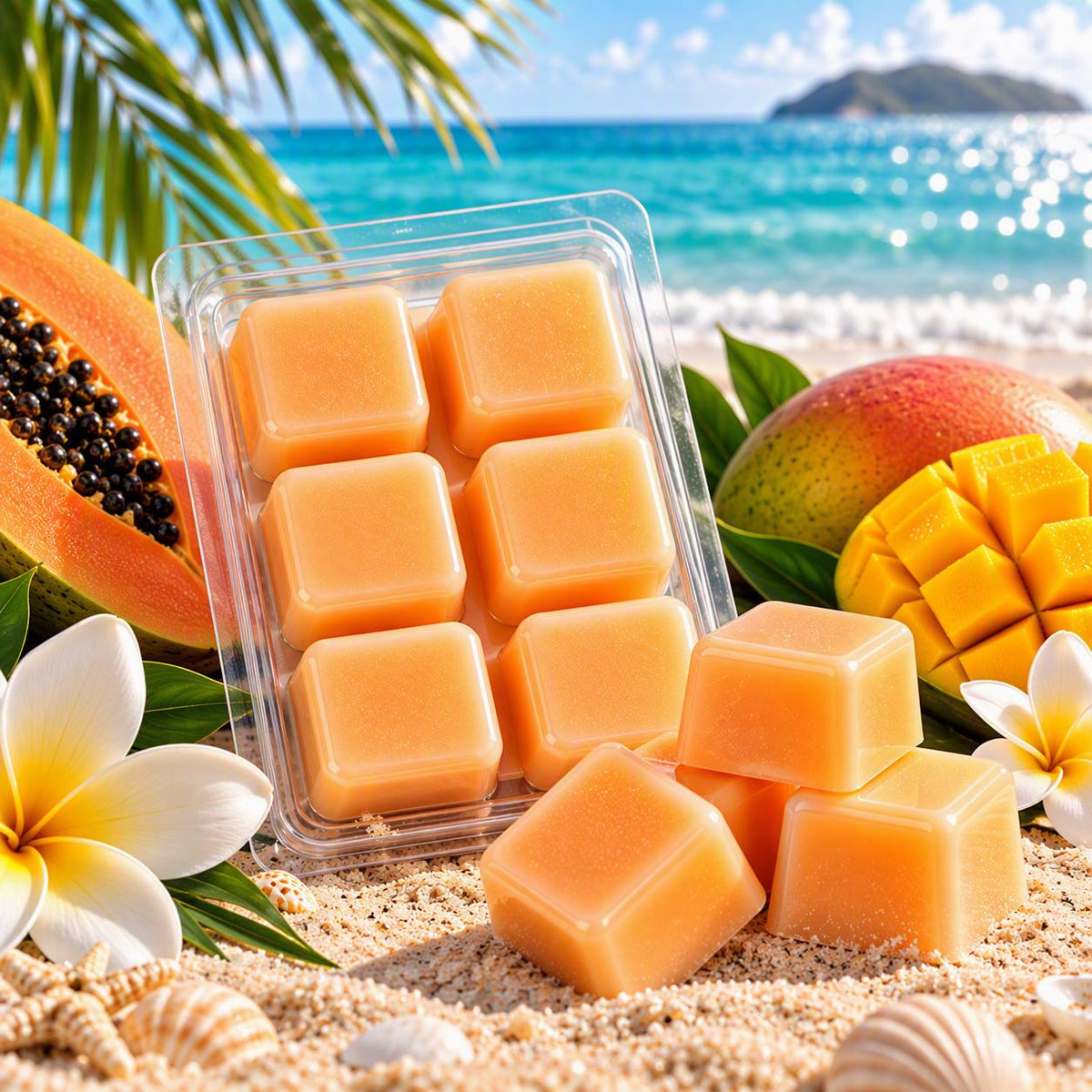 Mango Papaya Soy Wax Melts | Tropical Home Fragrance (6 Count)