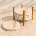 Natural Travertine Stone Coasters (Set of 2 or 4)