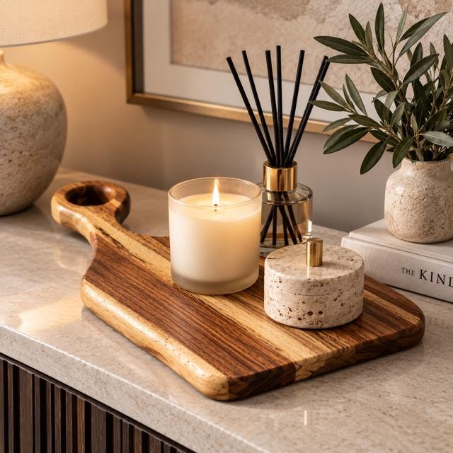 Acacia Wood Serving Board | Natural Grain, Versatile Display Tray