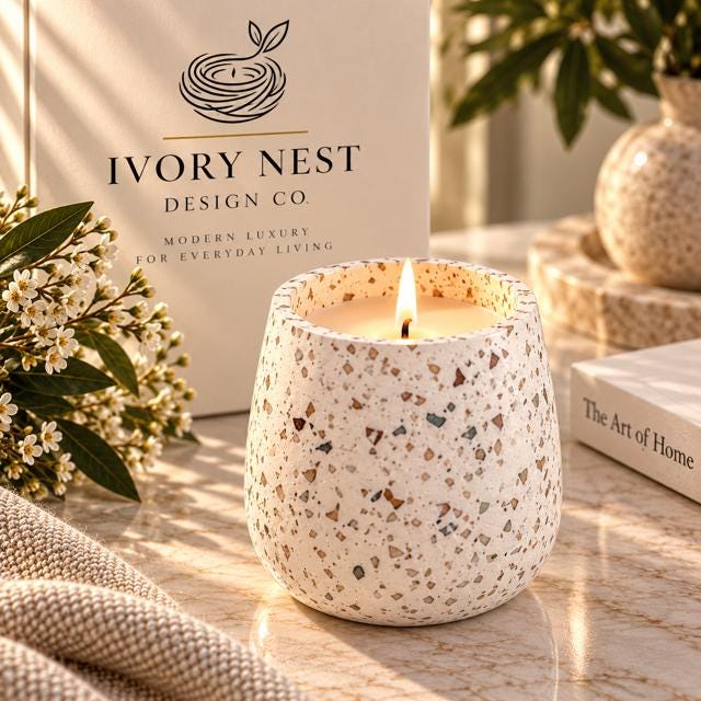 Warm Vanilla Soy Candle | Terrazzo Candle | Home Fragrance | Luxury Candle | Housewarming Gift | Modern Home Decor