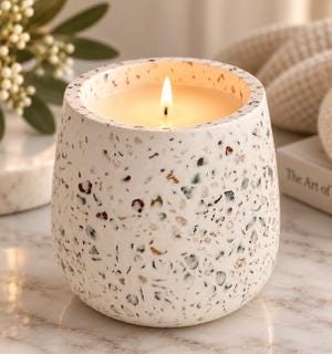 Warm Vanilla Soy Candle | Terrazzo Candle | Home Fragrance | Luxury Candle | Housewarming Gift | Modern Home Decor