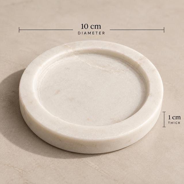 Natural Marble Coaster: Elegant Home Décor, Diffuser Tray (10cm Diameter)