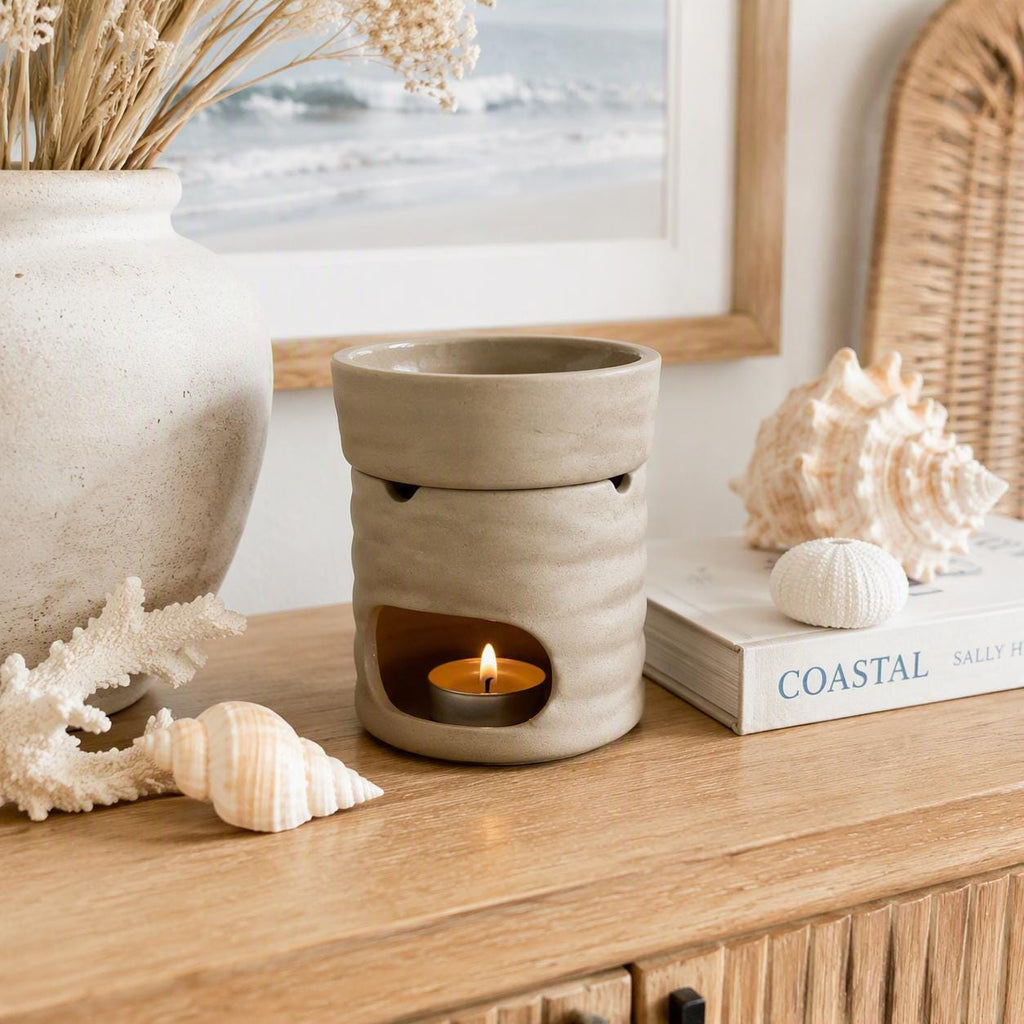 Ceramic Wax Melt Burner Set, Mango Papaya Scent, Gift Boxed Home Fragrance
